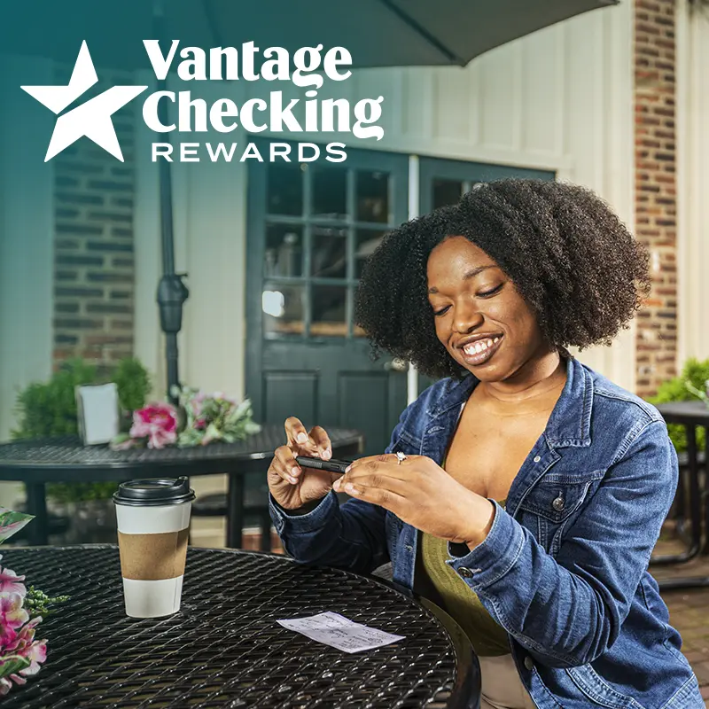 Member depositing check at local café via digital banking